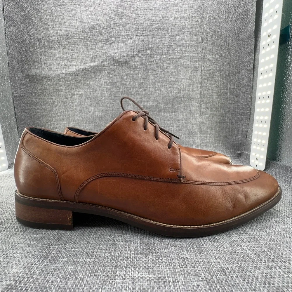 Cole Haan Lenox Hill Split-Toe Oxfords Mens 12M British Tan Leather Dress Shoes